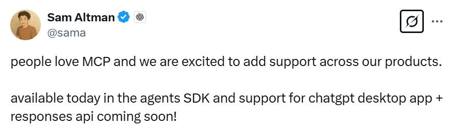 OpenAI最新官宣：Agent SDK支持MCP协议
