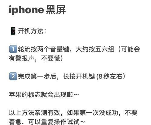 手机黑屏的小妙招（教你如何处理手机黑屏）